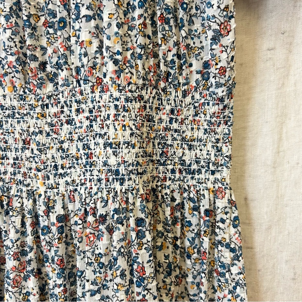 Madewell Smock-Waist Peasant Midi Dress in Blossoming Vine size small tall - Picture 4 of 11